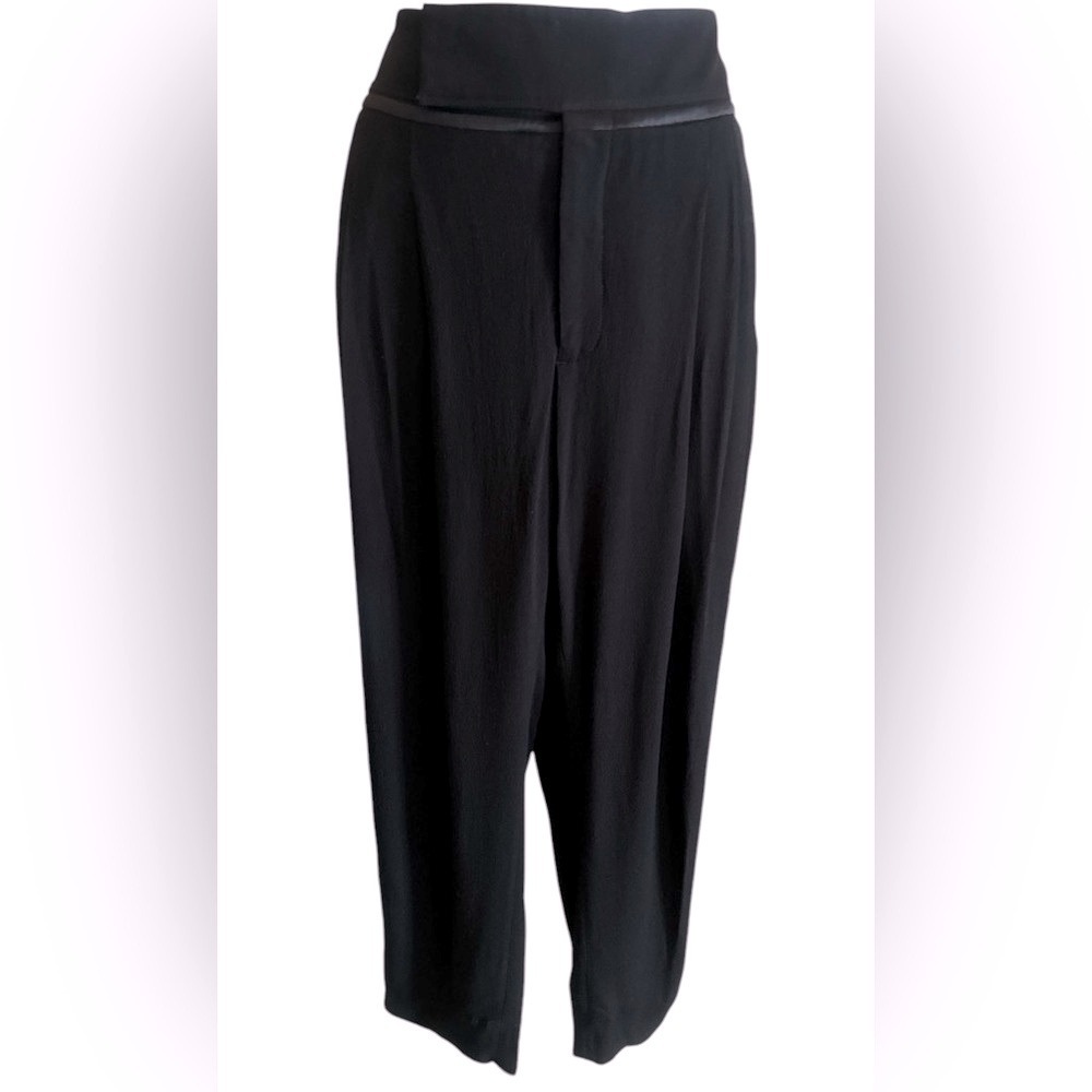 Helmut Lang Black Pleated Trousers Skinny Pants